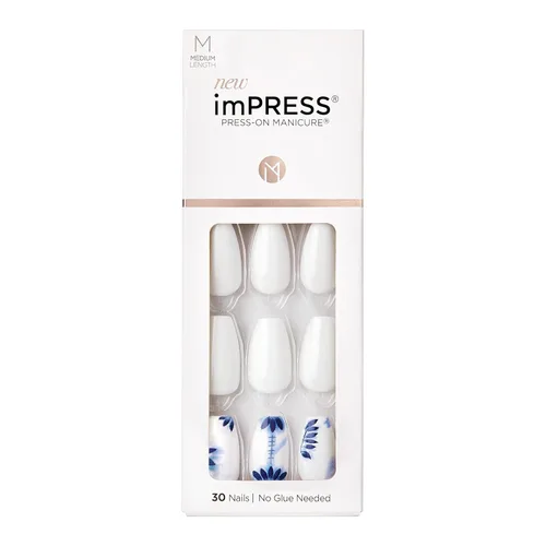 Miniatura 19 de Uñas postizas sin pegamento KISS imPRESS, diseño "All I Want" Púrpura y Blanco