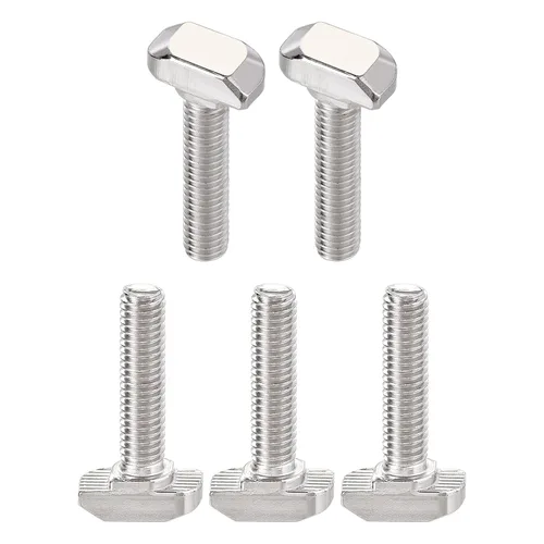 Miniatura 19 de DTGN Tornillo deslizante M5x12mm (DXL) con ranura en T – 8 unidades – Bueno para la industria de la construcción – Tornillos en forma de T de acero