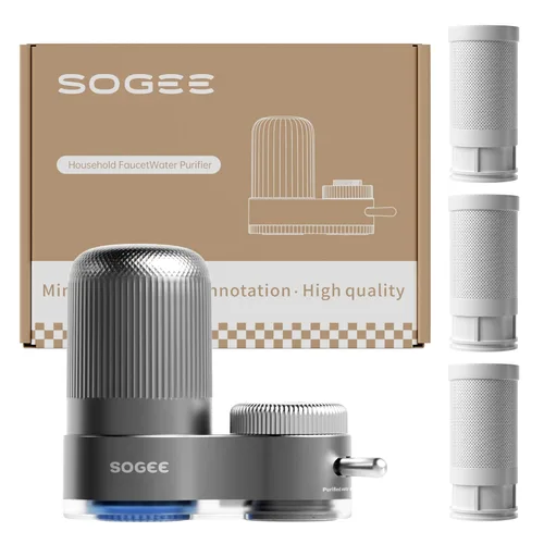 Filtro de agua para grifo de fregadero, certificado NSF42, sistema de filtro de agua para montaje en grifo, elimina el cloro, el olor y los metales