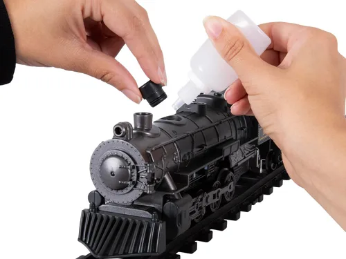 Miniatura 11 de Juego de tren de juguete Lionel Pennsylvania Flyer a batería, escala O, con control remoto, locomotora, vagones de tren y vía con efectos auténticos