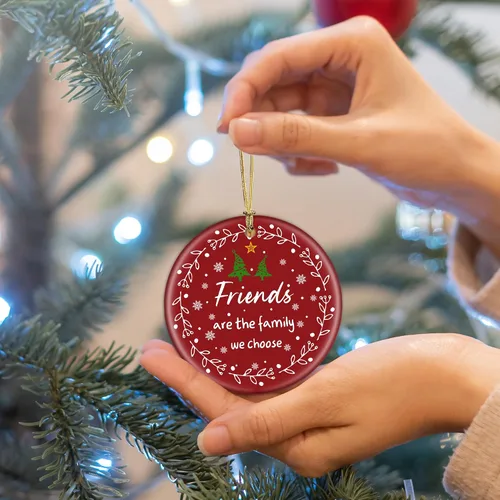 Miniatura 4 de Adornos de Navidad para Amigos, Regalos para Mujeres y Hombres - Adornos de Cerámica para Árbol de Navidad de 3", Adornos de Amistad para Mejores