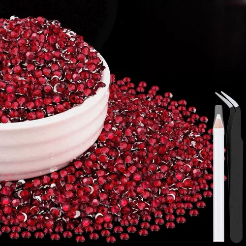 Miniatura 53 de 12000 diamantes de imitación de resina de 0.079 pulgadas a granel para manualidades (transparente), cristales deslumbrantes con parte trasera plana