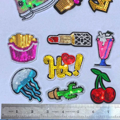 Miniatura 4 de Lentejuelas para coser o planchar en parches bordados para ropa, vestido, sombrero, pantalones, zapatos, cortina, decoración de costura (equinas-2)