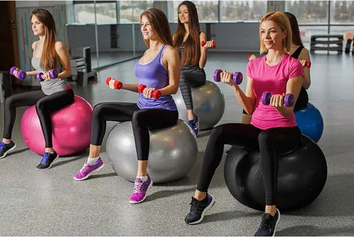 Miniatura 5 de Pelota de ejercicio para yoga, fitness, estabilidad de equilibrio, pelota extra gruesa de grado profesional y estabilidad, anti estallido, programa