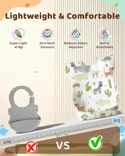 Miniatura 7 de Lictin Disposable Baby Bibs, Individually Packaged, Hygienic and Convenient for Toddler, Baby Travel Essentials, 20/50pcs