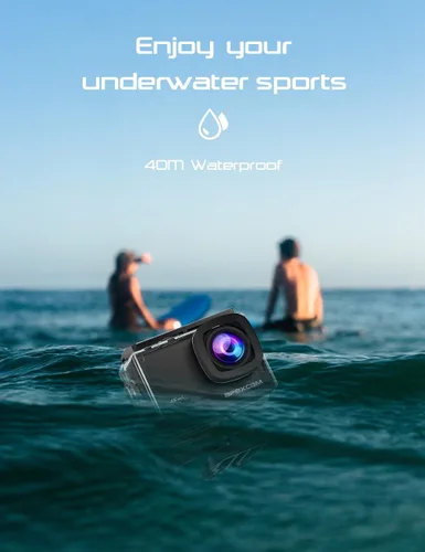 Miniatura 5 de Apexcam Cámara de acción WiFi 4K 60FPS 64MP EIS con tarjeta de memoria de 64 GB Cámara submarina impermeable Cámara deportiva de 131.2 ft Cámara