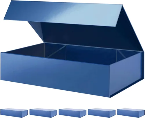 Miniatura 24 de PACKHOME Caja de regalo de 11.5 x 8 x 2.5 pulgadas, caja resistente para camisas con tapa magnética para múltiples ocasiones (negro brillante)