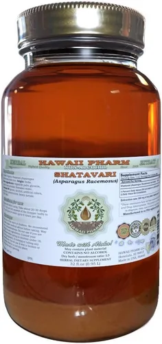 Shatavari Extracto líquido sin alcohol, suplemento natural de glicerita de raíz de Shatavari (Asparagus Racemosus), Hawaii Pharm, EE. UU., 32 onzas