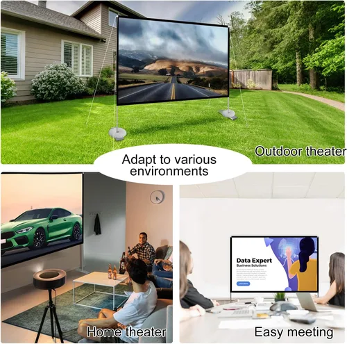 Miniatura 5 de Pantalla de proyector para exteriores con soporte de 100 pulgadas: Pantalla de proyección portátil 16:10 4K HD Pantalla de cine al aire libre