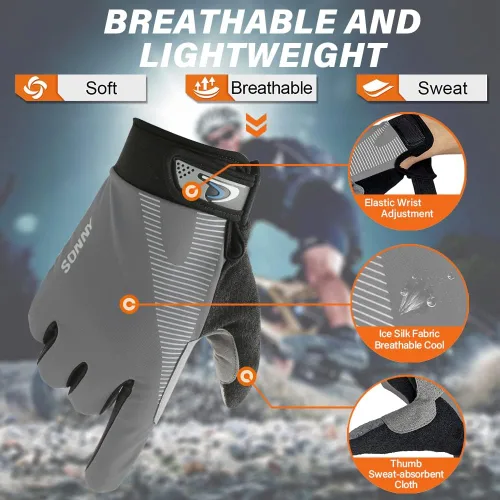 Miniatura 3 de FUDOSAN Guantes de ciclismo para pantalla táctil, guantes de entrenamiento para gimnasio, transpirables, antideslizantes, guantes de fitness