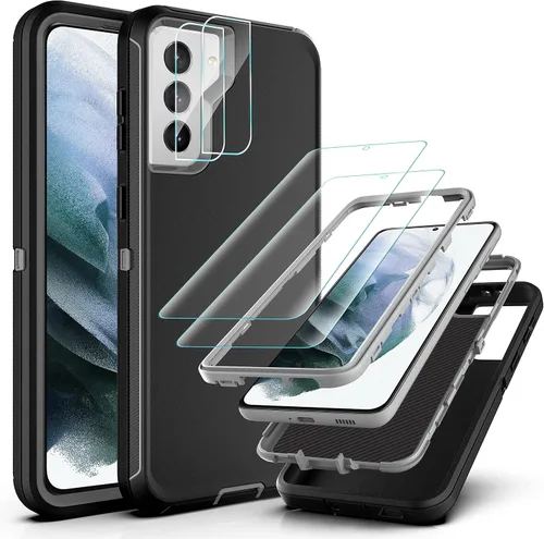 YmhxcY Funda para Galaxy S21 Plus con película de TPU flexible autorreparable (paquete de 2) y película protectora de pantalla para lente de cámara