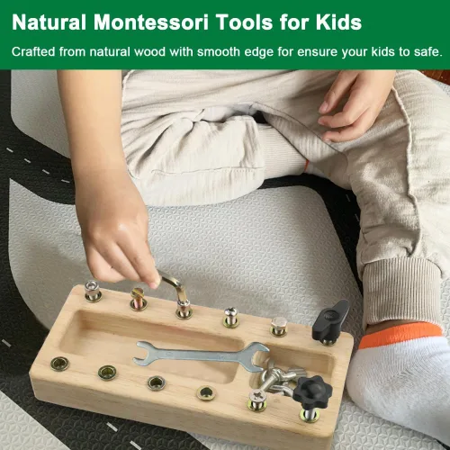 Miniatura 5 de Inslat Montessori - Juego de tablero de destornillador, herramienta de juguete Montessori de madera para niños de 3, 4 y 5 años, tablero