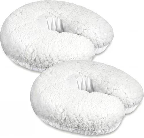 Miniatura 10 de Mixweer 2 fundas de almohada de forro polar para reposacabezas de mesa de masaje de 14.6 x 13 pulgadas, almohadilla de almohada para reposacabezas