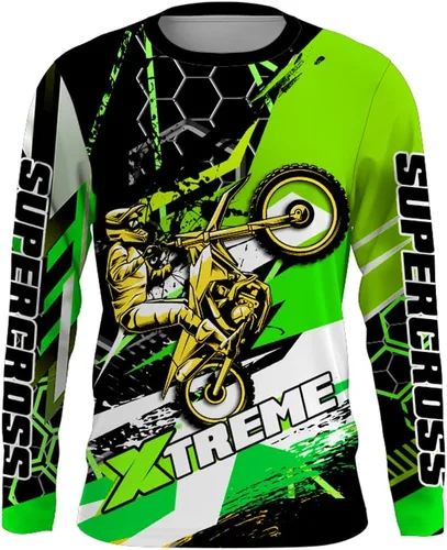 Miniatura 2 de PIONAMZIOZ Camiseta Supercross personalizada UPF30+ para jóvenes, hombres y mujeres, Xtreme SX, camiseta de carreras de manga larga