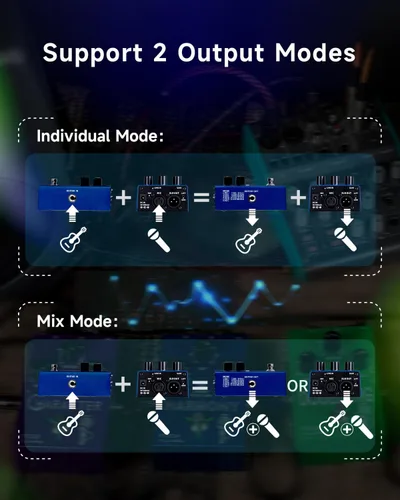 Miniatura 7 de FLAMMA FV04 Pedal de Armonía Vocal Procesador de Efectos Vocales Stompbox Armonizador de Micrófono de Voz con Reverb 12 Tonos con 11 Modos de FV04