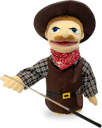 Miniatura 11 de Marionetas de 40,6 cm de títere entriloquista, marionetas de mano para niños, marionetas de chef de peluche para adultos con boca extraíble
