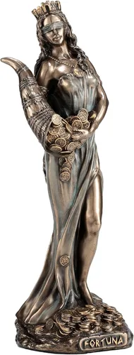 Veronese Design Escultura de resina Fortuna, la diosa griega de la fortuna y la suerte, de 6 1/8 pulgadas, acabado en bronce fundido en frío