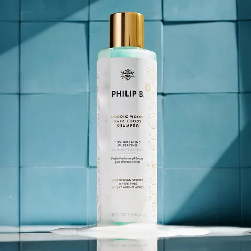 Miniatura 8 de PHILIP B Nordic Wood - Champú para el cabello + cuerpo, 11.8 onzas líquidas (11.8 fl oz), enjabona lujosamente, acondiciona mientras te deja sentir