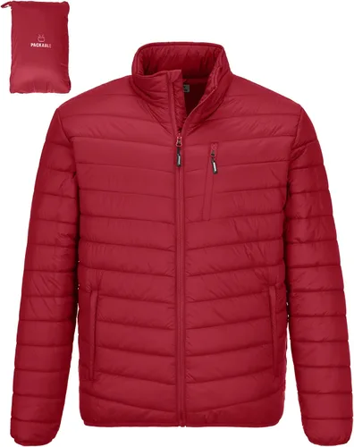 Outdoor Ventures Chaqueta de invierno acolchada ligera y plegable para hombre, con aislamiento, para nieve, esquí, senderismo, viajes