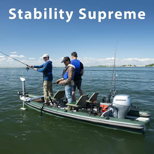 Miniatura 5 de Sea Eagle FSK16 FishSkiff - Barco de pesca inflable de 16 pies, alta presión, con costuras en gotas, para 1-3 personas, sin marco, con quilla