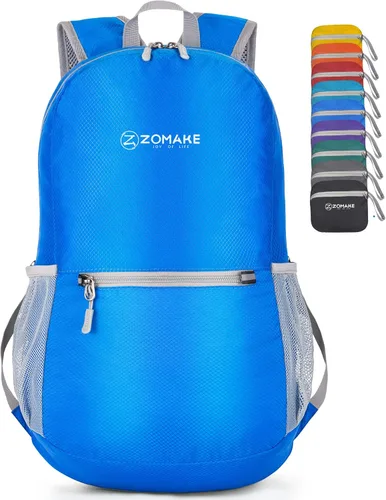 Miniatura 22 de ZOMAKE Mochila ultra ligera y compactable Mochila de senderismo resistente al agua, Mochila pequeña Mochila de camping al aire libre plegable y Negro