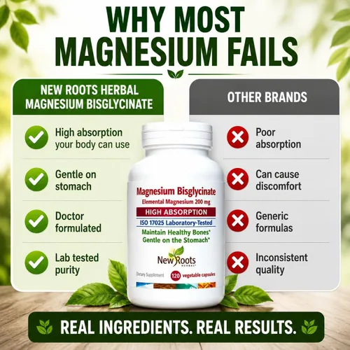 Miniatura 7 de New Roots Herbal Bisglicinato de magnesio, 120 cápsulas de suministro para 120 días, 200 mg de magnesio elemental para dormir, corazón, función