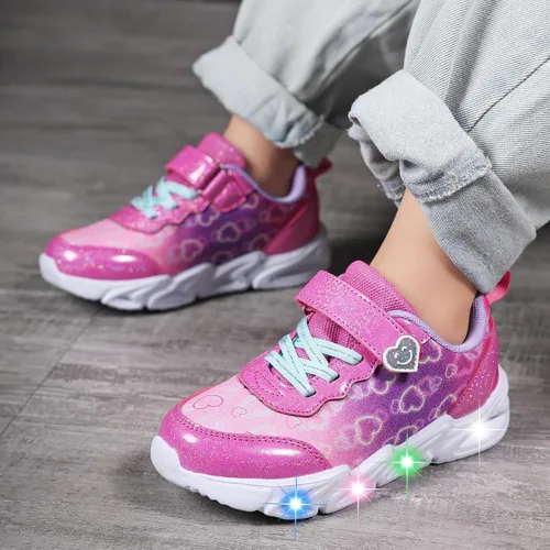 Miniatura 2 de Zapatos con luz LED para niños pequeños, ligeros, transpirables, correa ajustable para niños pequeños