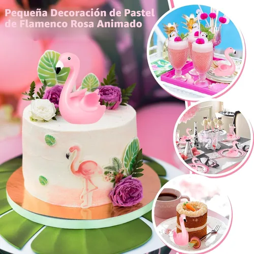 Miniatura 7 de Patos de goma de flamenco rosa, 12 juguetes de baño de flamenco a granel para niños, decoración de pastel de pato de goma flamenco pequeño, premios