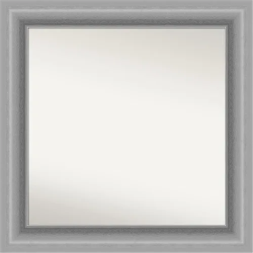 Miniatura 46 de Amanti Art Espejo de baño plateado para sobre fregadero, 26 x 26 pulgadas, espejo cuadrado de níquel pulido, marco de madera tradicional mediano, se