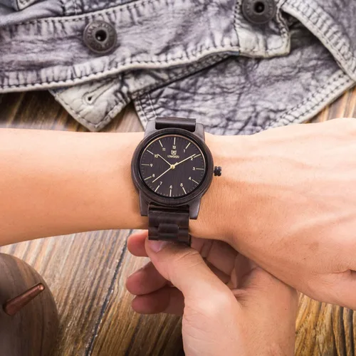 Miniatura 4 de Reloj de Madera para Hombre, Relojes de Madera Hechos a Mano Minimalistas para Mujeres y Hombres, Reloj de Madera Ligero para Hombre, Relojes