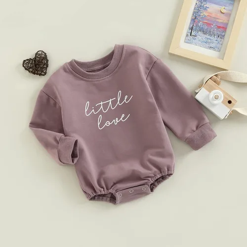Miniatura 81 de SOLILOQUY Traje de manga larga con cuello redondo para el primer día de San Valentín para bebé niño y niña, mameluco de corazón de amor