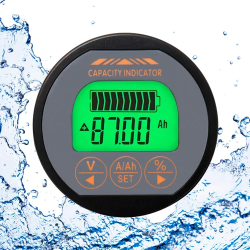 Miniatura 5 de QWORK Monitor de batería Voltímetro Amperímetro, rango de corriente de voltaje 8V-80V, medidor de corriente de voltaje 0-100A con cable