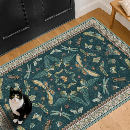 Miniatura 69 de Hazo Haus Alfombra de Baño Bohemia Lavable 2x3, Alfombras Pequeñas para Cocina, Tocador, Puerta Principal Entrada Interior, Antideslizante Pelo Bajo