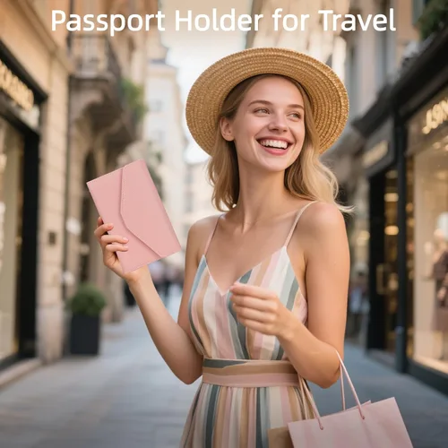 Miniatura 6 de Zoppen - Billetera de viaje con bloqueo RFID multiusos (Ver.4) Portatarjetas de pasaporte y vacunas, organizador de documentos de tres pliegues