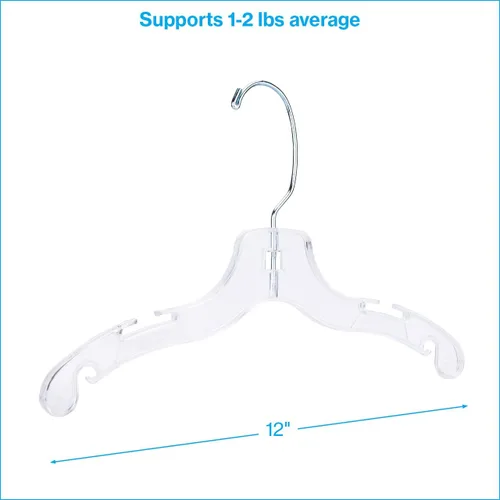 Miniatura 5 de SSWBasics Perchas de plástico para niños de 12 pulgadas – Caja de 100 – Perchas de plástico transparente con giro