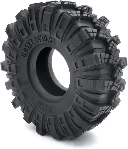 Miniatura 5 de 4 neumáticos de oruga de 1.0 pulgadas, neumáticos de goma suave de 2.441 in para 1/24 Axial SCX24 Deadbolt Bronco RC Crawler Car (c)