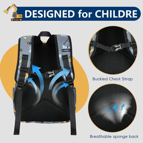 Miniatura 21 de CAMTOP - Conjunto de mochila y lonchera con estampados divertidos para niños de preescolar y primaria), Y0058-2