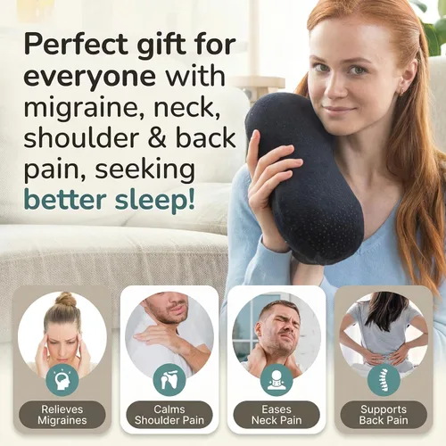 Miniatura 8 de Almohada para el cuello del automóvil para conducir, almohada de espuma viscoelástica con bolsa portátil fácil de transportar, almohada compacta