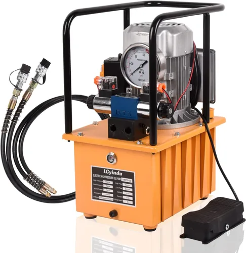 Bomba eléctrica hidráulica 8.4Quart 2.1Gallon Electroválvula de doble efecto 8L Cilindro de energía hidráulica Bomba portátil eléctrica, DB075-D2