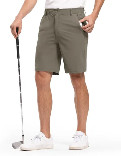 TBMPOY Pantalones cortos de trabajo de golf elásticos para hombre, 5 bolsillos, tipo cargo, senderismo, ligeros, de secado rápido, cortos para