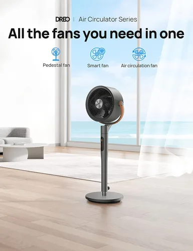 Miniatura 3 de Dreo Ventiladores de mesa inteligentes con ventilador de pedestal oscilante para dormitorio y oficina