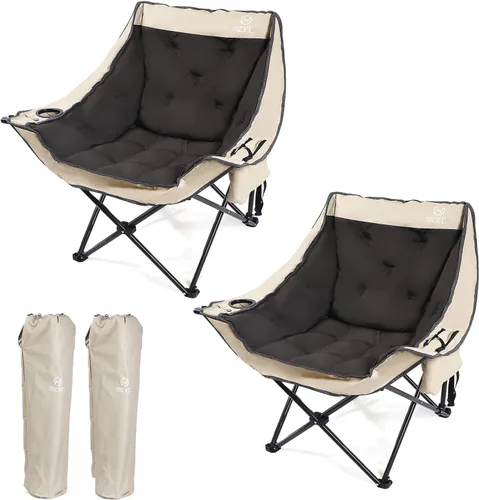 Miniatura 10 de Nice C Silla de campamento acolchada XL para exteriores, sillas deportivas portátiles plegables gruesas de gran tamaño, resistente, con bolsa