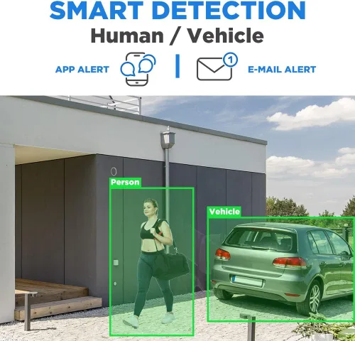 Miniatura 7 de GW Security 8 canales 8 megapíxeles AI reconocimiento/persona/vehículo detección 4K sistema de cámaras de seguridad, 4 UHD 2160P 4K 2-Way Audio