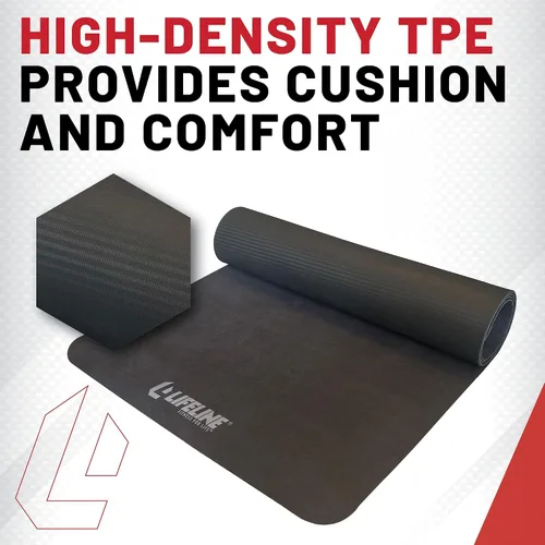 Miniatura 5 de Lifeline Fitness Premium - Tapete de yoga de gamuza de alta densidad para el hogar, tapete de entrenamiento ligero con correa de transporte, tapete