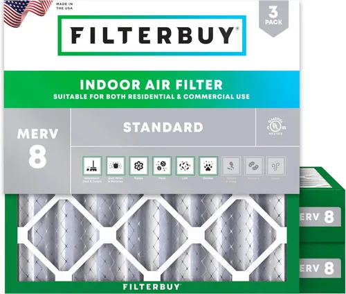 Miniatura 22 de Filterbuy - Filtro de aire MERV 8 de 21x22x1 de defensa esencial contra el polvo y las alergias (paquete de 3), filtros plisados electrostáticos