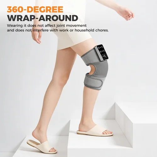 Miniatura 3 de YAZHI Masajeador de rodilla inalámbrico para aliviar el dolor, rodillera eléctrica con calefacción, 5 niveles de calor y 3 modos de masaje, regalos