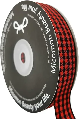 Miniatura 29 de Cinta de cuadros a cuadros vichy marrón 25 yardas cada rollo 100% poliéster (1 pulgada, marrón)