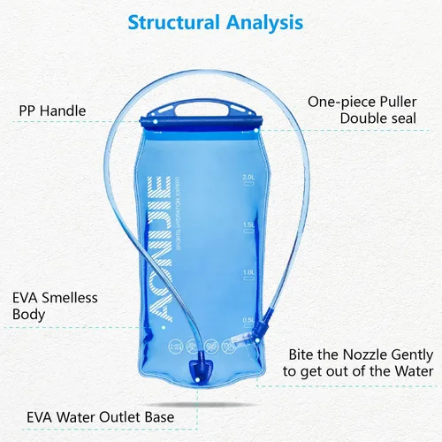 Miniatura 3 de JEELAD TPU Hydration Bladder Water Bladder Ultra-Durable Water Storage Bladder for Hydration Backpacks Outdoor Hiking Running Cycling Camping