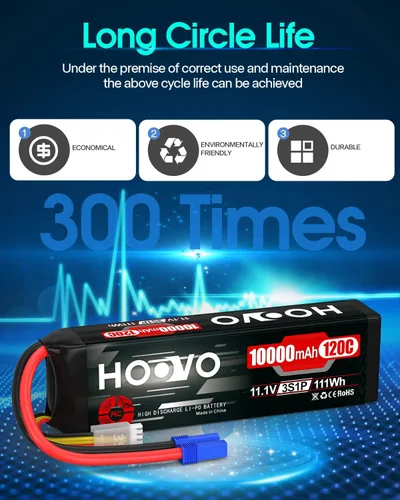 Miniatura 6 de HOOVO 3S Lipo Batería 11.1V 10000mAh 120C Batería RC Softcase EC5 Plug Compatible para coches RC, Drones, DJI, FPV, RC Avión, Racing Hobby 2