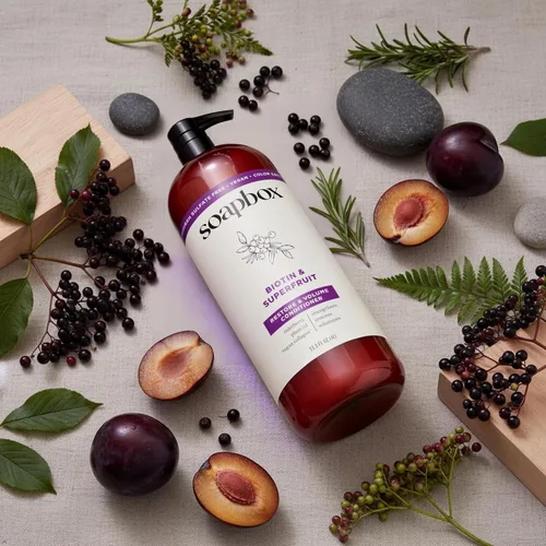Miniatura 8 de Soapbox Acondicionador de biotina y súper fruta, deja el cabello voluminizado y fuerte – Ingredientes limpios libres de productos químicos